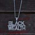 Zilveren hiphop ketting met BLACK WEALTH letter hanger en gedraaide touwketting - Zilver BLACK WEALTH Letter met 3mm 24inch Touwketting