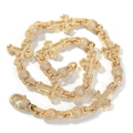 Hip-Hop-Halskette mit Kreuzen und Perlen in Goldoptik mit Mikropavé-Zirkonia besetzt - 16inch / Gold