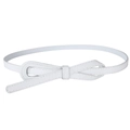 Ceinture fine blanche minimaliste pour femme nouée en nœud avec des coutures détaillées - Blanc