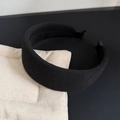 Diadema gruesa de punto negro con diseño de borde ancho para un estilo de moda elegante - Negro