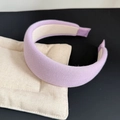 Chic lavender thick knitted headband for women in a minimalist Korean style fashion design - Purple