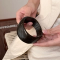 Vintage dark marble texture acetate wide bangle bracelet for a retro minimalist look - Wide Graphite Gray