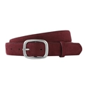 Retro dark red faux suede waist belt with vintage silver buckle and needle pin - Angola Red