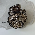 Elegant leopard print flower hair claw clip with brown resin and pleated fabric - Light Coffee Flower Claw Clip