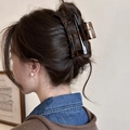 Grande molletta per capelli rettangolare tartarugata per acconciature vintage chic - Stile Rettangolare Tartaruga Caffè