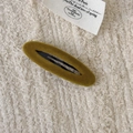 Fashionable mustard green velvet oval hair clip with a classic vintage BB hair pin design - Oval / Turmeric