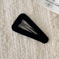 Elegant black velvet triangle hair clip with soft flocking finish for styling - Triangle Style / Black