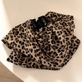 Elegante fermaglio per capelli in tessuto leopardato per donna con finitura opaca premium - Stile Leopardato