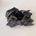 Detail of grey polka dot satin bow hair claw clip against a clean white background - Hair Claw / Gray