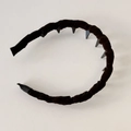 Chic black velvet twisted headband with anti-slip teeth for comfortable hair styling - Dark Coffee