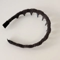 Close-up of velvet headband texture and black non-slip comb teeth for hair fixing - Dark Gray