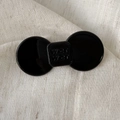 Elegant black acetate bow hair clip with engraved wer wer letter design for women - Bowknot Style / Large / Black
