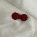 Burgundy acetate bow hair clip with letter engraving on textured beige linen - Bowknot Style / Small / Retro Copper