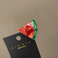 Haarklammer aus Acetat in Wassermelonen-Optik mit Perlglanz und grünem Rand - Wassermelone