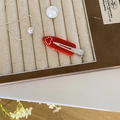 Fermaglio per capelli in acetato rosso con cuore di diamanti e set di collana argento - Cuore Rosso