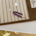 Fermaglio per capelli in acetato viola stile francese con stelle d'oro e strass - Stella Viola