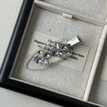 Elegante fermaglio per capelli argento con fiori di strass scintillanti in scatola regalo - Stile A (Design Floreale)
