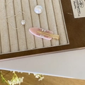 Pink acetate side hair clip with sparkling rhinestones and golden metal duckbill clip - Pink Pave Zircon