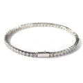 Classic silver 925 sterling silver tennis bracelet with round brilliant cut zircons - 7 Inches Bracelet / Silver (3mm Single Row Tennis Chain)