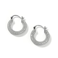 Orecchini a cerchio in zircone argento per uomo e donna gioielli di moda hip hop. - Argento