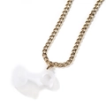 Classic gold flat link anti-lost metal chain with white silicone connectors for devices - Gold + Clear White