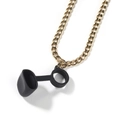 Golden metal chain with black silicone ring for electronic device protection - Gold + Black