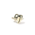 Vista macro di un singolo dente grillz hip hop dorato con cinque strass scintillanti incastonati - Oro