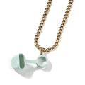 Golden curb chain necklace with a mint green silicone holder accessory for vapes - Gold & Mint Green