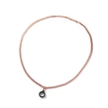 Minimalist necklace with a rose gold chain and a stylish black circular pendant - Rose Gold