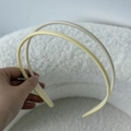 Lot de serre-têtes en acrylique crème double couche avec dents antidérapantes - Beige Épissage