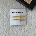 Set of two vintage amber acetate hair clips with gold Barrette La France lettering - Amber Yellow (Pair) / Yellow