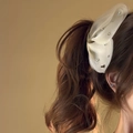 French tulle butterfly hair claw with rhinestones in cream white for elegant styling - Off-white