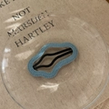 Detail of light blue denim fabric hair clip with stitching on black metal BB clip base - Cloud (XY-888) / Light Blue Cloud