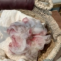 Coletero romántico de organza con flores rojas y blancas y un diseño de ensueño - Rosa Rocio
