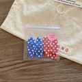 Set of four cute polka dot hair clips in red and blue colors for girls and students - Blue and Red Polka Dot Mix