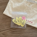 Three-piece yellow plaid BB hair clips with wavy edges in decorative gift packaging - Yellow Plaid