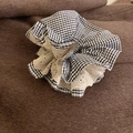 Elastico per capelli retrò francese a scacchi con pizzo a doppio strato in nero e bianco - Gingham Nero