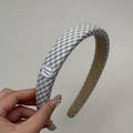 Cerchietto vintage scozzese stile britannico con decorazione in conchiglia bianca raffinata - Quadri bianco e nero