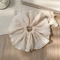 Coletero extragrande de organza crema con pliegues franceses para peinados elegantes - Blanco Roto