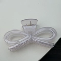 Light purple transparent jelly bow hair claw clip for elegant women styling - Bow Claw Clip / Light Purple