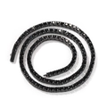 Collar tennis negro minimalista de 4 mm con circonitas negras de talla redonda - Dainty-Largo / Negro