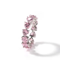 Elegant silver eternity ring featuring a full band of pink heart-cut cubic zirconia stones - US 6 / Silver Pink Zircon