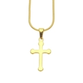 Classic 18k gold plated stainless steel cross pendant with snake chain necklace - Oval Smooth Cross Pendant + Snake Chain
