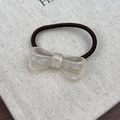 French acetate bow hair tie with pearl luster and high elasticity for women's hairstyle - Mermaid Color