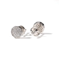 Octagon 925 silver stud earrings featuring micropave cubic zirconia and screw back - Decagon Style / Silver