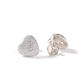 925 silver heart stud earrings featuring clear micro-pave zircons and secure screw-back - S925 Heart Style / Silver