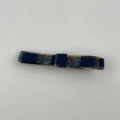 Retro geel en blauw geruite haarspeld voor dames met een vintage stoffen textuur - Platte Strik Ruit Haarspeld
