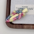 Pince à cheveux en tweed coloré pour femme avec nœud élégant et texture de tissu pastel - Couleurs Mixtes