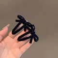 Paire de barrettes à cheveux élégantes en velours noir avec un design clip BB - Noir