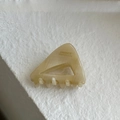 French style cream marble acetate triangle hair claw clip with France Handmade logo - Milk Coffee Marble